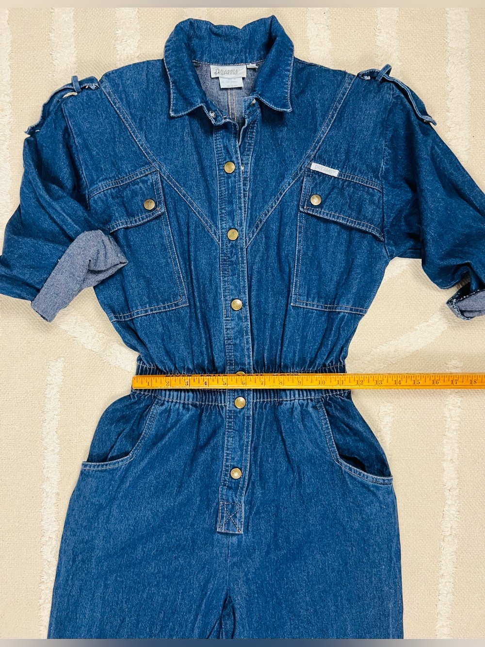 Vintage Dreams 1980s Denim Jumpsuit – 100% Cotton – Size Medium - Picture 10 of 14